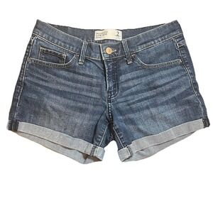 Abercrombie & Fitch Women's Size 2 Blue Denim Jeans Roll Cuff Low Rise